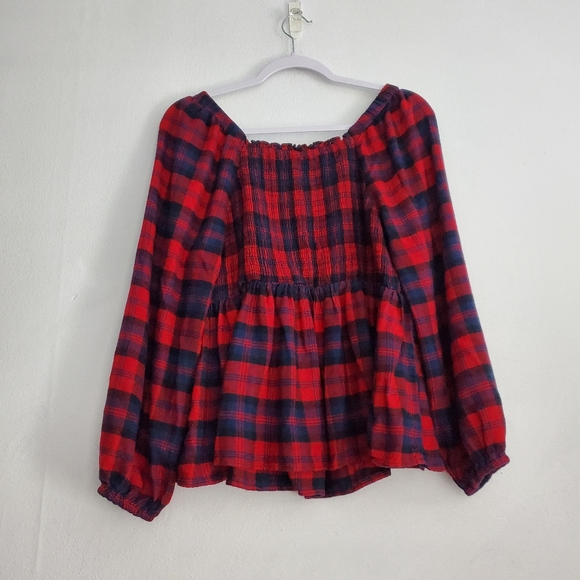 Torrid Brushed Rayon Acrylic Smocked Top - Picture 4 of 9